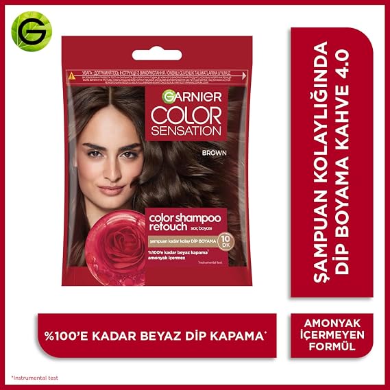 Garnier Color Shampoo Retouch Şampuan Kolaylığında Dip Boyası, Kahve 4.0