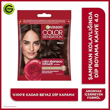 Garnier Color Shampoo Retouch Şampuan Kolaylığında Dip Boyası, Kahve 4.0