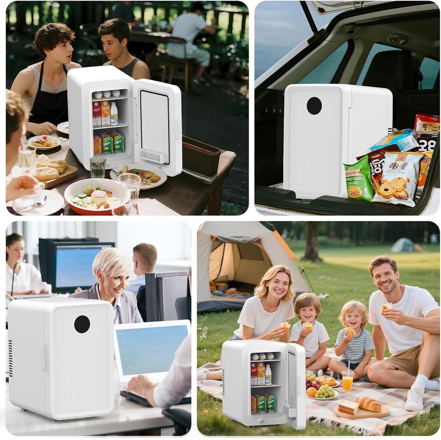 12L/22L Mini Fridge for Bedroom, Personal Small Refrigerator for Skin Care, Cosmetics, 110V/12V Portable Refrigerator Cooler & Warmer for Drinks, Food, Beauty, Makeup, Dorm, Car, Office