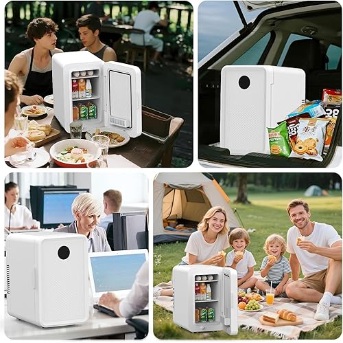 Miniatura 8 de Mini refrigerador de 13L/22L para dormitorio, refrigerador pequeño personal para cuidado de la piel, cosméticos, refrigerador portátil de 110 V/12 V