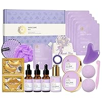 Vista 29 de Regalo del Día de la Madre para mamá, juego de regalo de 30 piezas de lavanda para el cuidado de la piel para mujeres, juego de regalo de baño