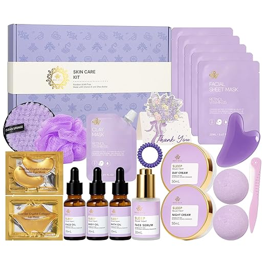 RA ROSA ACCA Kit De Cuidados Faciais Com Lavanda, 23pç, Para O Dia Dos Namorados, Presente Ideal Para Mulheres. Ideal Para Banho E Corpo, Spa E Autocuidado. Inclui Máscara Facial Com Peptídeos