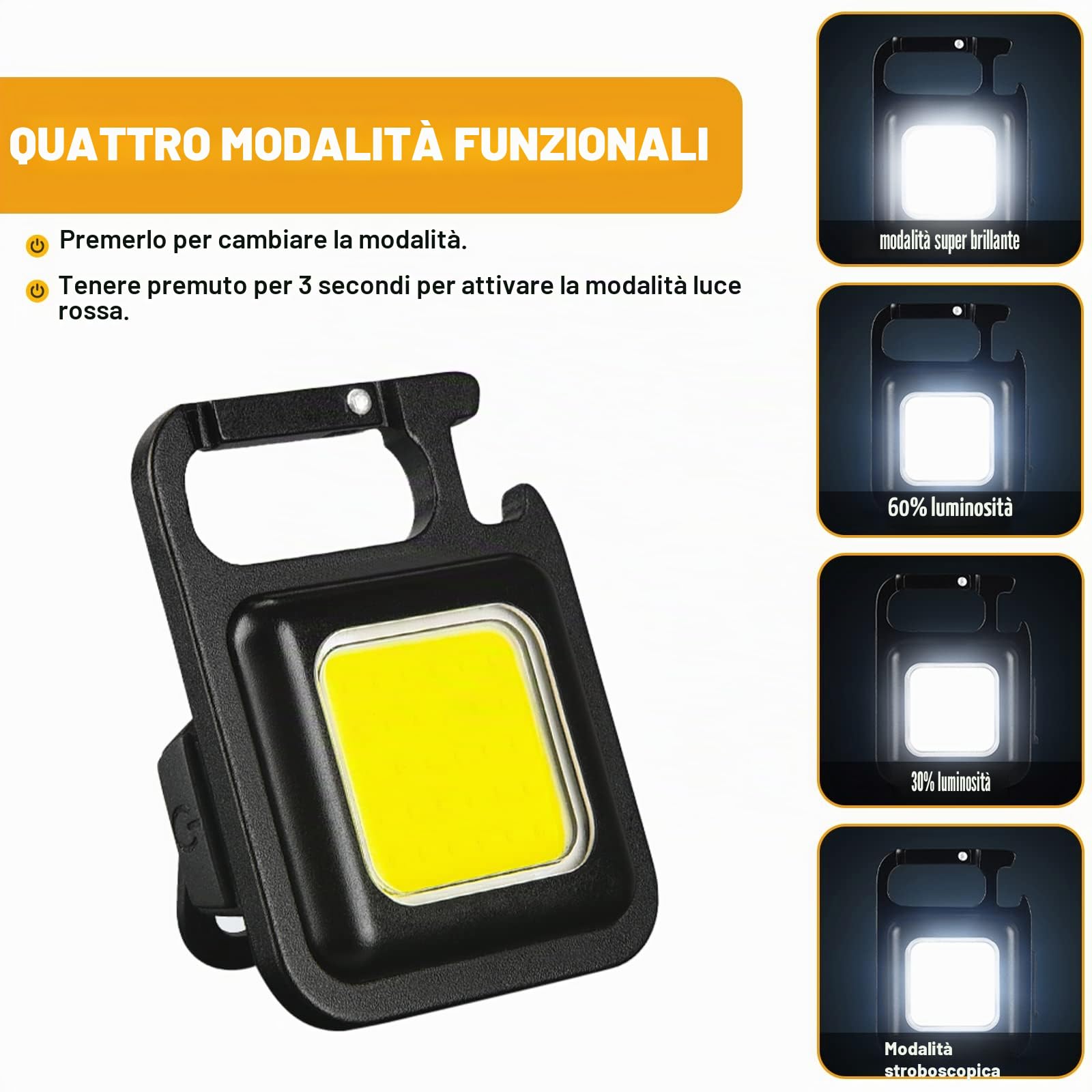 Nizirioo Mini Led Lampada da Lavoro: Nizirioo 6 Pezzi Impermeabili 800 Lumen Luce Meccanica Magnetica Portatile con Ricarica Usb Torcia Cob per Campeggio Riparazione di Emergenza