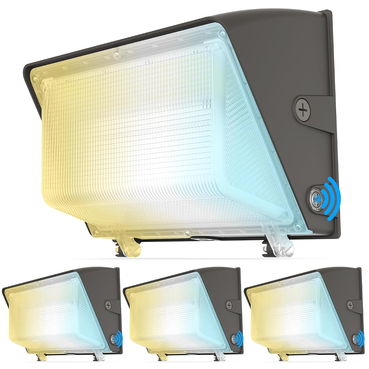 AKK 4 Pack 150W 120W 100W LED Wall Pack Light with Photocell, 22500LM 150LM/W,