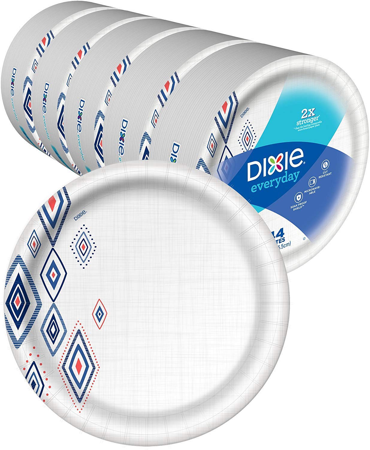 Dixie Large Paper Plates, 10 Inch, 220 Count, 2X Stronger*, Microwave-Safe, Soak-Proof, Cut Resistant, Disposable Plates For Everyday Breakfast, Lunch, & Dinner Meals