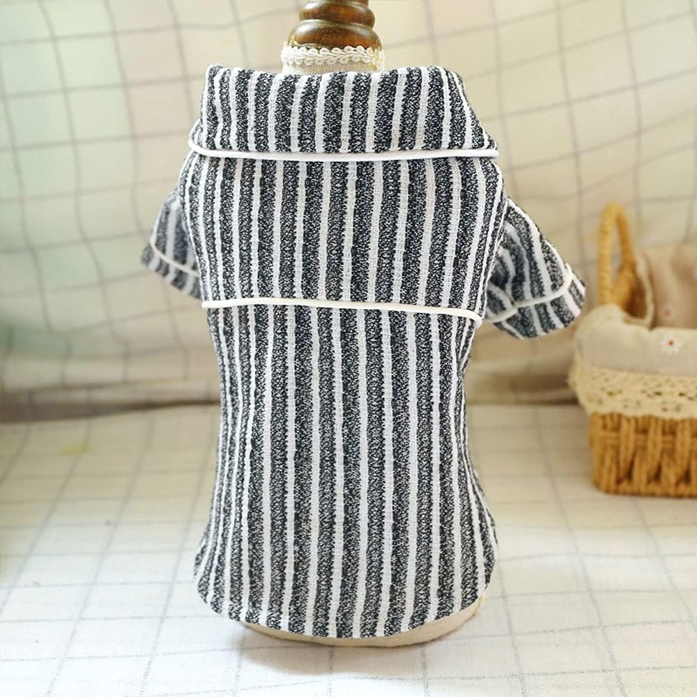 Dog Costumes Soft Puppy Dog Pajamas Cat Sleeping Clothes Striped Pet Clothing Indoor Small Medium Dogs Cats Pajamas Bathrob Pink (Color : Blue, Size : X-Large)