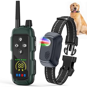 Dog Shock Collar - 4000FT Remote Training Collar with 4 Modes LED Lights IP67 Waterproof Rechargeable E Collar