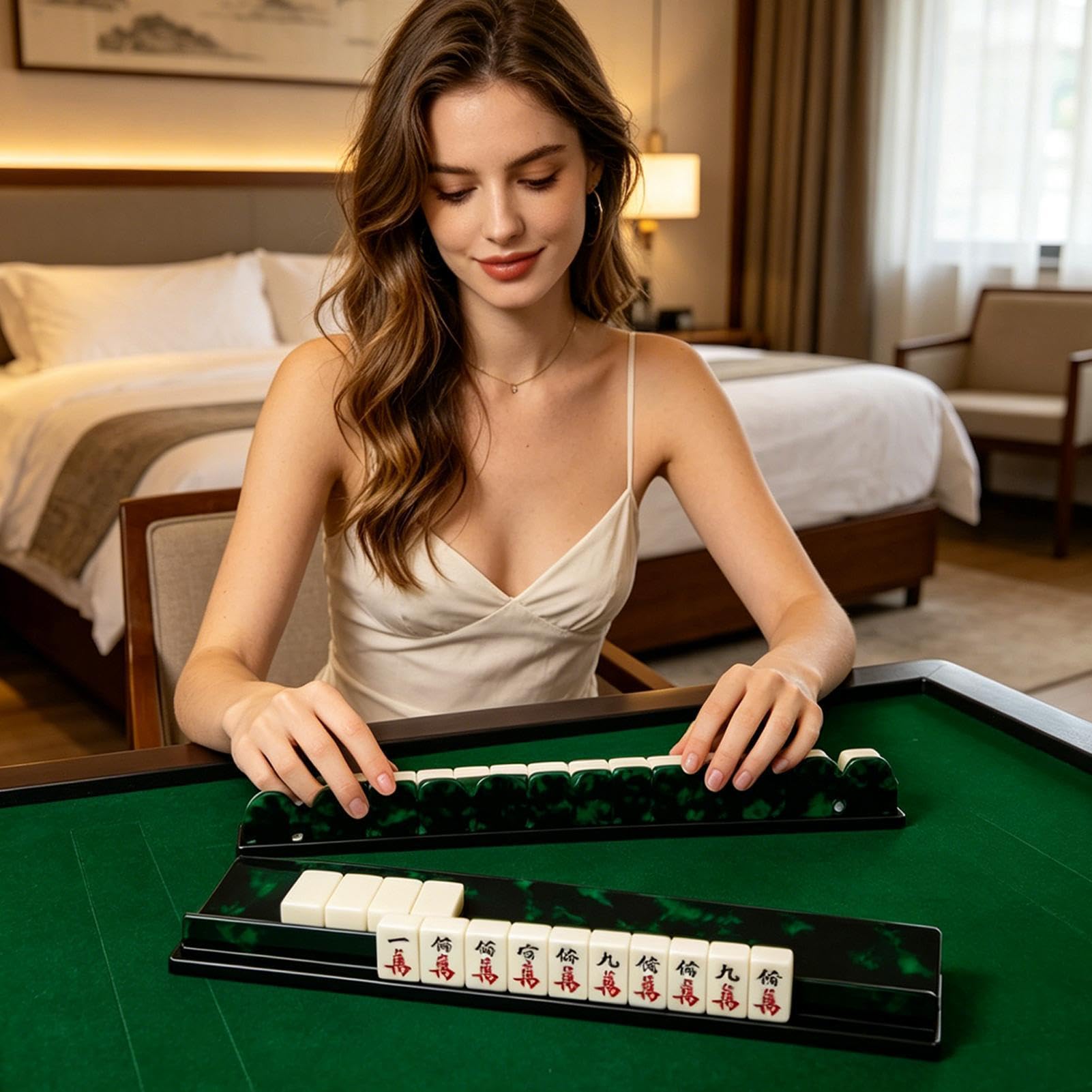 Mahjong Popychacze - Magnetyczny Popychacz - Mah Jong Stojaki,Na Stół Bilardowy, W Pociągu, Dla Początkujących, W Domu, Podczas Podróży, Gry, Imprezy, Rodzinne Spotkania, Wspólna