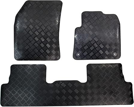 Custom Fit Black Rubber Car Floor Mats for Citroen C5 Aircross 2017 Onwards | 3 Piece Set