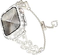Vista 18 de WINGLE Bling Band - Funda para Apple Watch Band para mujer de 1.575 pulgadas SE 3/2/1 Series 6 5 4, lujo brillante con diamantes de imitación
