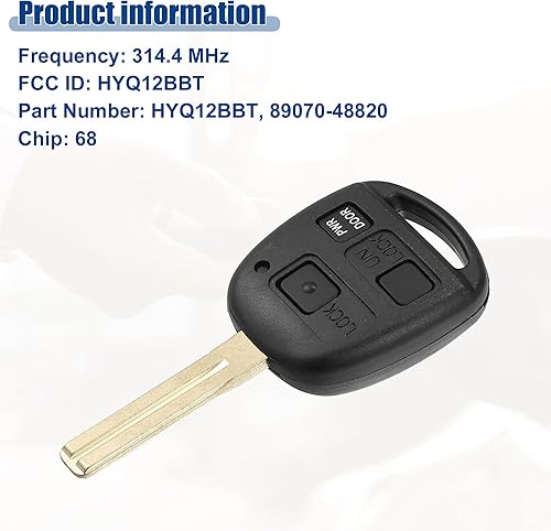 Miniatura 5 de ACROPIX Llavero de 314.4 MHz sin llave para Lexus RX330 RX350 2004-2006 para Lexus RX350 RX400h 2007-2009 HYQ12BBT - Paquete de 1 negro