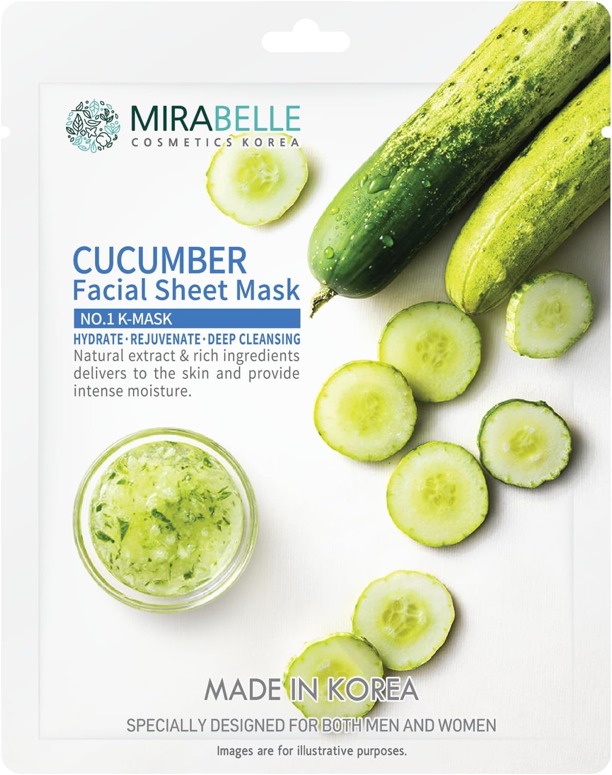 Cucumber Facial Serum Sheet Mask | Soothes & Refreshes & Hydrates | (Pack of 1) 25ml