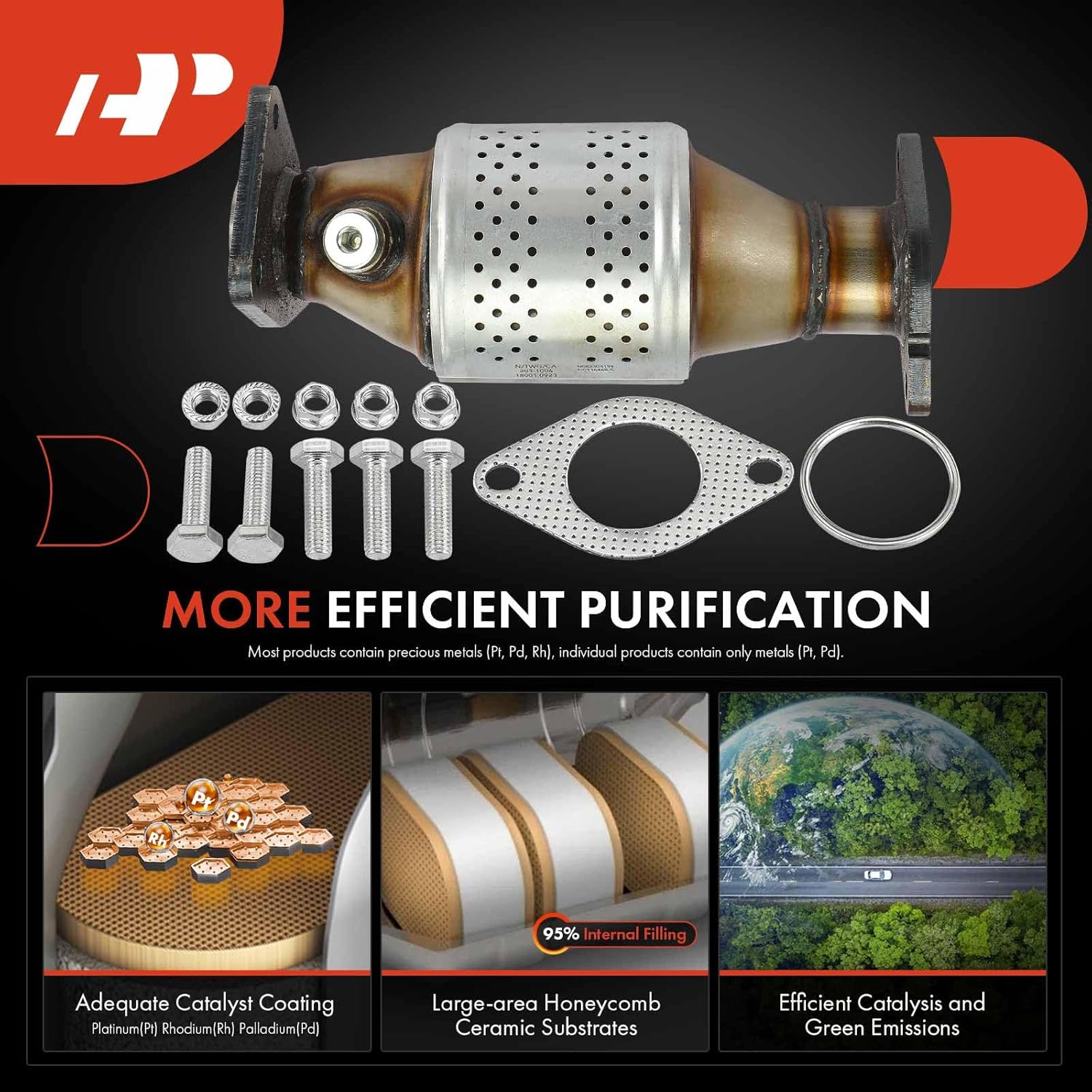 A-Premium Front Left Catalytic Converter Kit Direct-Fit Compatible with Nissan Frontier 2005-2019, Pathfinder 2005-2012, NV1500 NV2500 NV3500 2012-2018, Xterra & Suzuki Equator, 4.0L, EPA Compliant