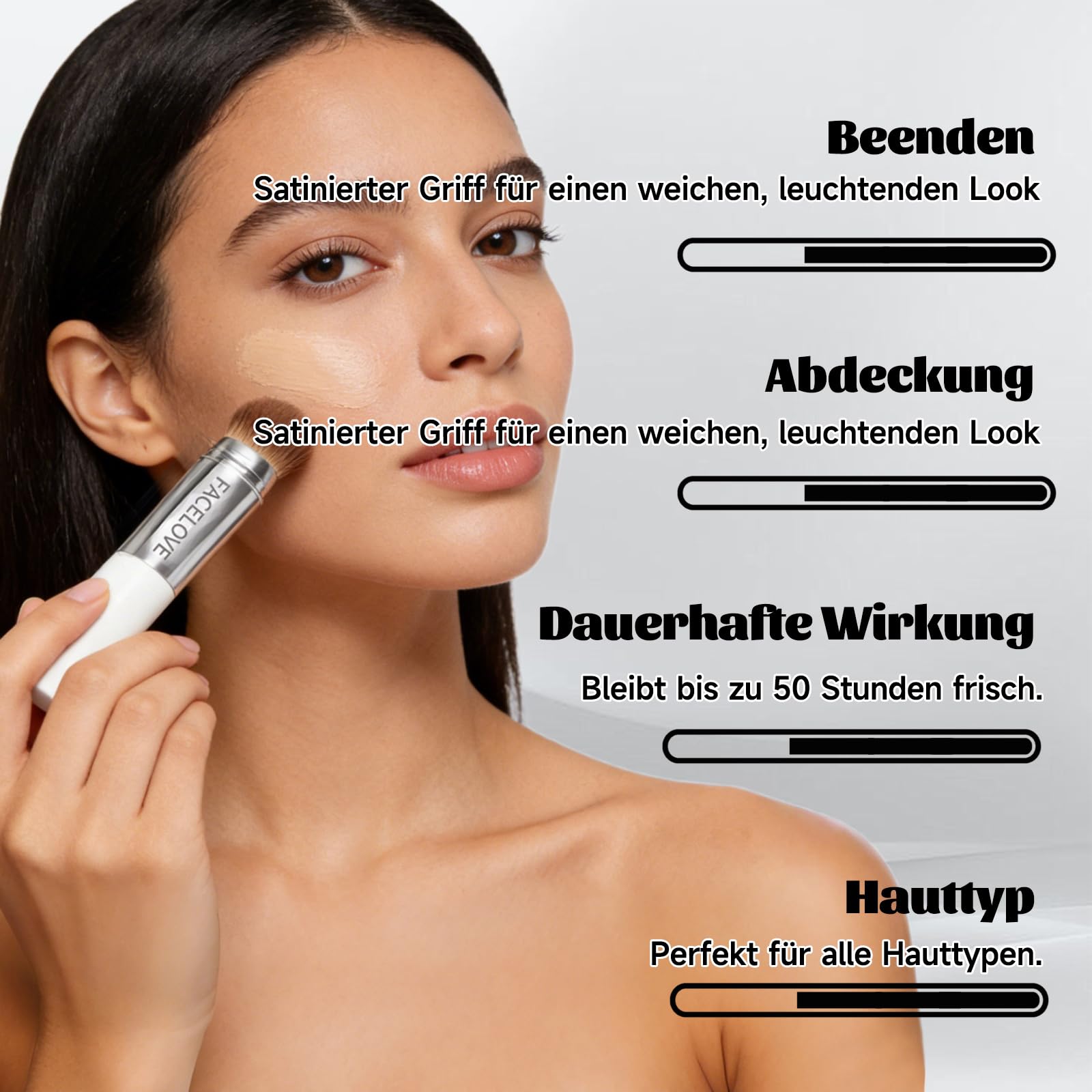 Facelove Foundation Stick mit Pinsel, 2026 Facelove Veränderbares Foundation-duo mit lsf 15, 12 Stunden Halt und Natürlicher, Feuchtigkeitsspendender für Alle Hauttypen (Natürlicher Teint) - 2
