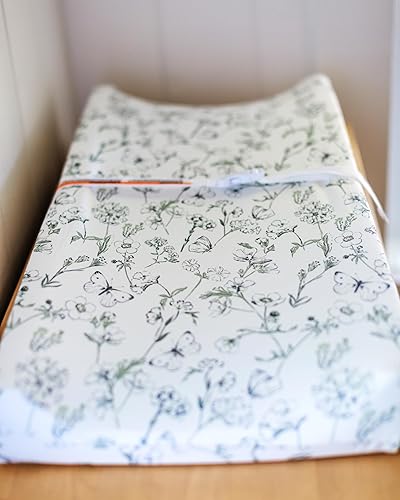 Miniatura 257 de Funda para cambiador de bebé, paquete de 2 unidades para niños, niñas (aeroplanos y nubes de acuarela), sábanas bajeras de primera calidad, funda