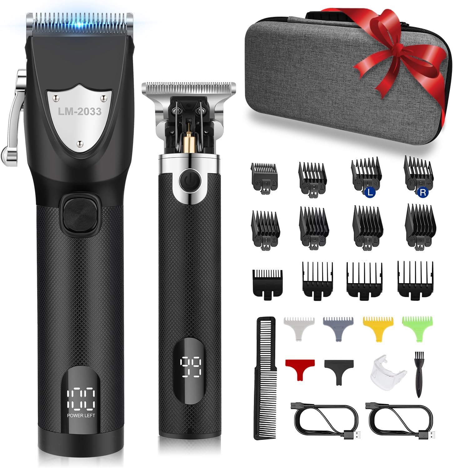 vsmooth Hair Clippers Cordless Hair Trimmer Electric Barber Clippers - Zero Gapped Trimmer Professional Beard Trimmer Rechargeable Hair Cutting Kit (Black)