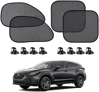 Car Window Sun Shade, 2 Pieces Front Window & 2 Rear, Breathable Mesh Car Sunshade Anti-UV Collapsible, for Most Vehicles