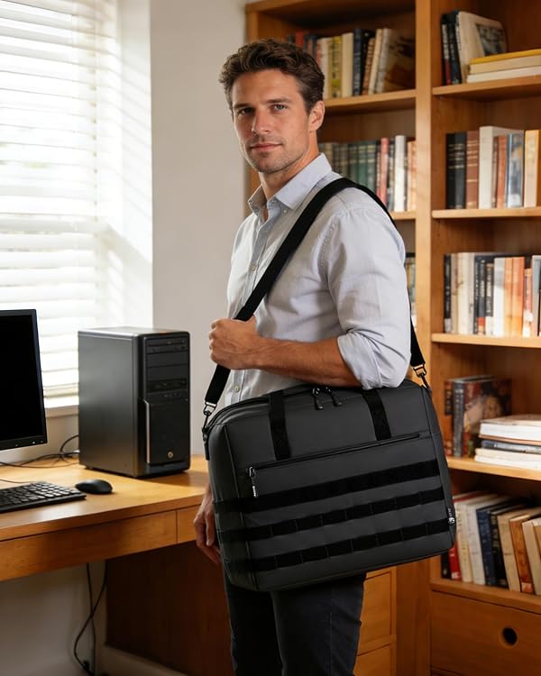 Nixjoro Micro Computer Desktop Tower Carrying Case Compatible with Mini-ITX,18x14x8 Travel Storage Bag for PC's Box Moving, Keyboard, Mouse and Accessories,Black by Nixjoro - Image 7