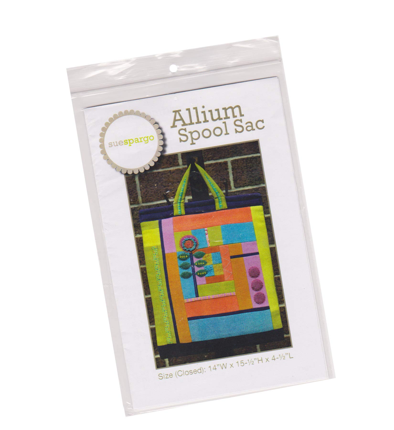 Allium Spool Sac pattern by Sue Spargo Wool Applique 14" x 15.5" SS76