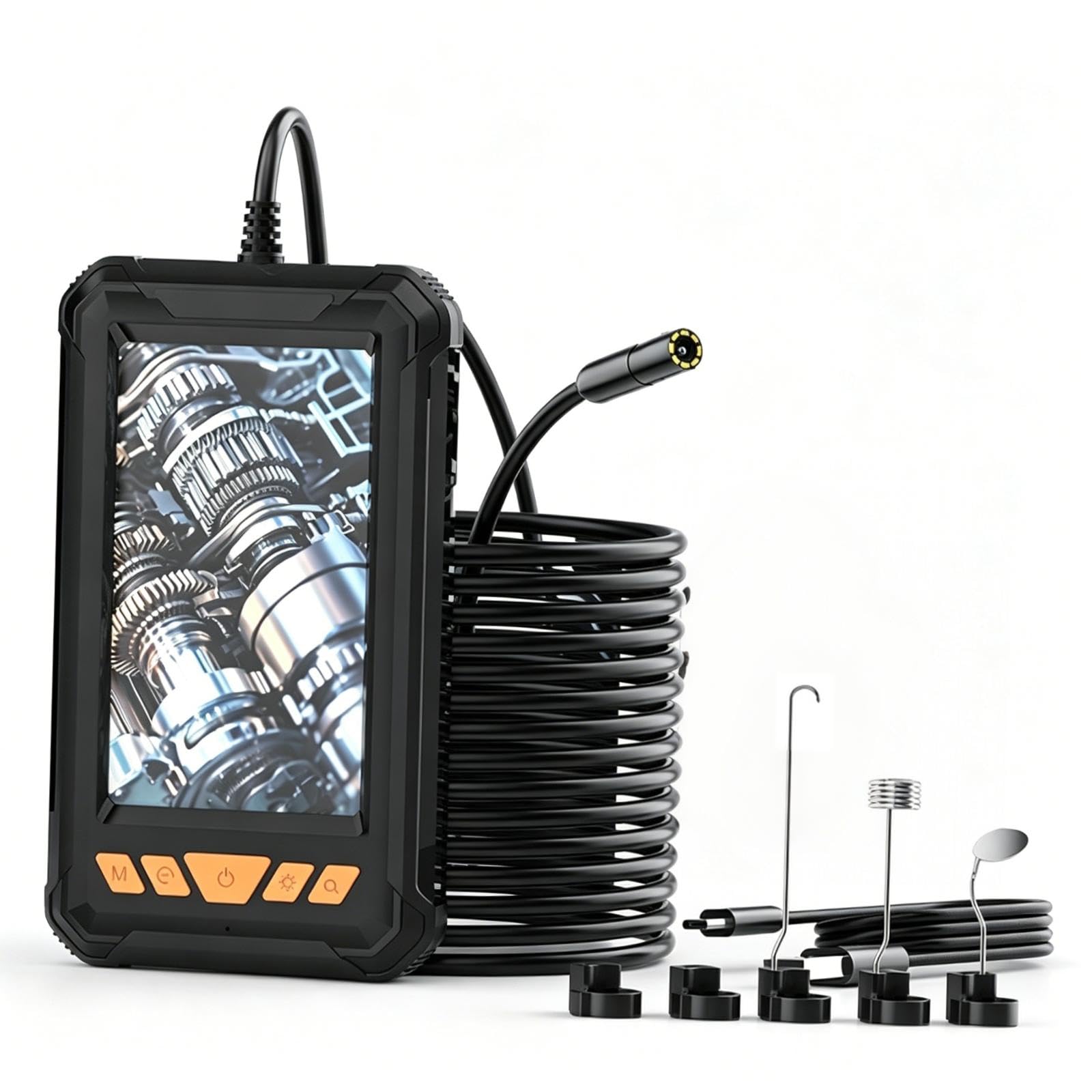 Industriekamera, Video, 4,3 Zoll Bildschirm, Wasserdichtes, Flexible Sonde Und Integrierte LED Beleuchtung; Ideal für Wartungsarbeiten, 10m