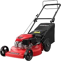 PowerSmart 22-Inch Self-Propelled Gas Lawn Mower, 170cc OHV Engine, Rear-Wheel Drive, 2-in-1 Mulch & Bag, High Wheels