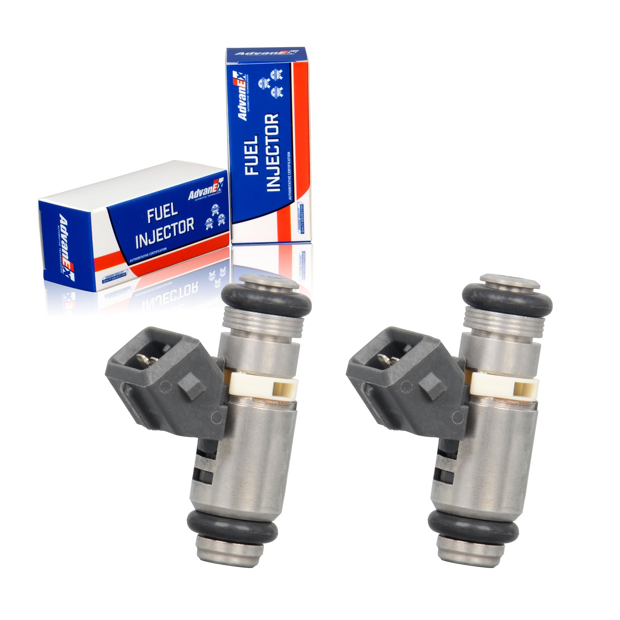 AdvanEX 4-Holes Fuel Injectors 2PCS Compatible with 2001-2010 Harley-Davidson Dyna/FLH/FLT 2004-2005 Softail Replaces OE IWP162