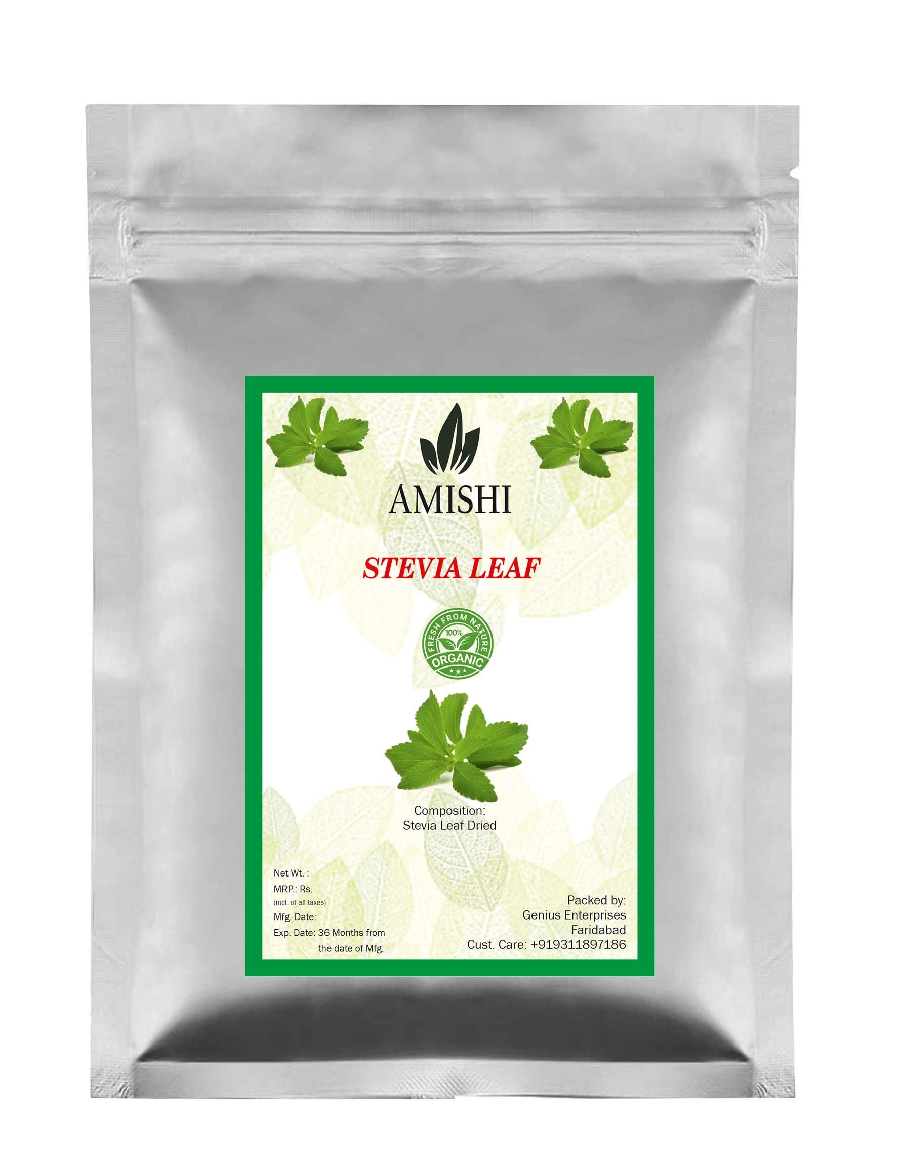 Amishi 100% Pure Stevia Leaves, 500gm