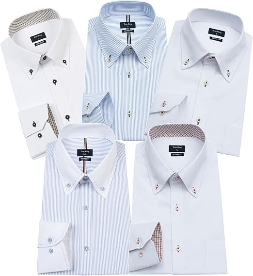 Amazon Co Jp ワイシャツ メンズ 長袖 ボタンダウン 細身 ビジネス シャツ 5枚組入り 多色選択 ファッション Amazon Co Jp ワイシャツ メンズ 長袖 ボタンダウン 細身 ビジネス シャツ 5枚組入り 多色選択 ファッション