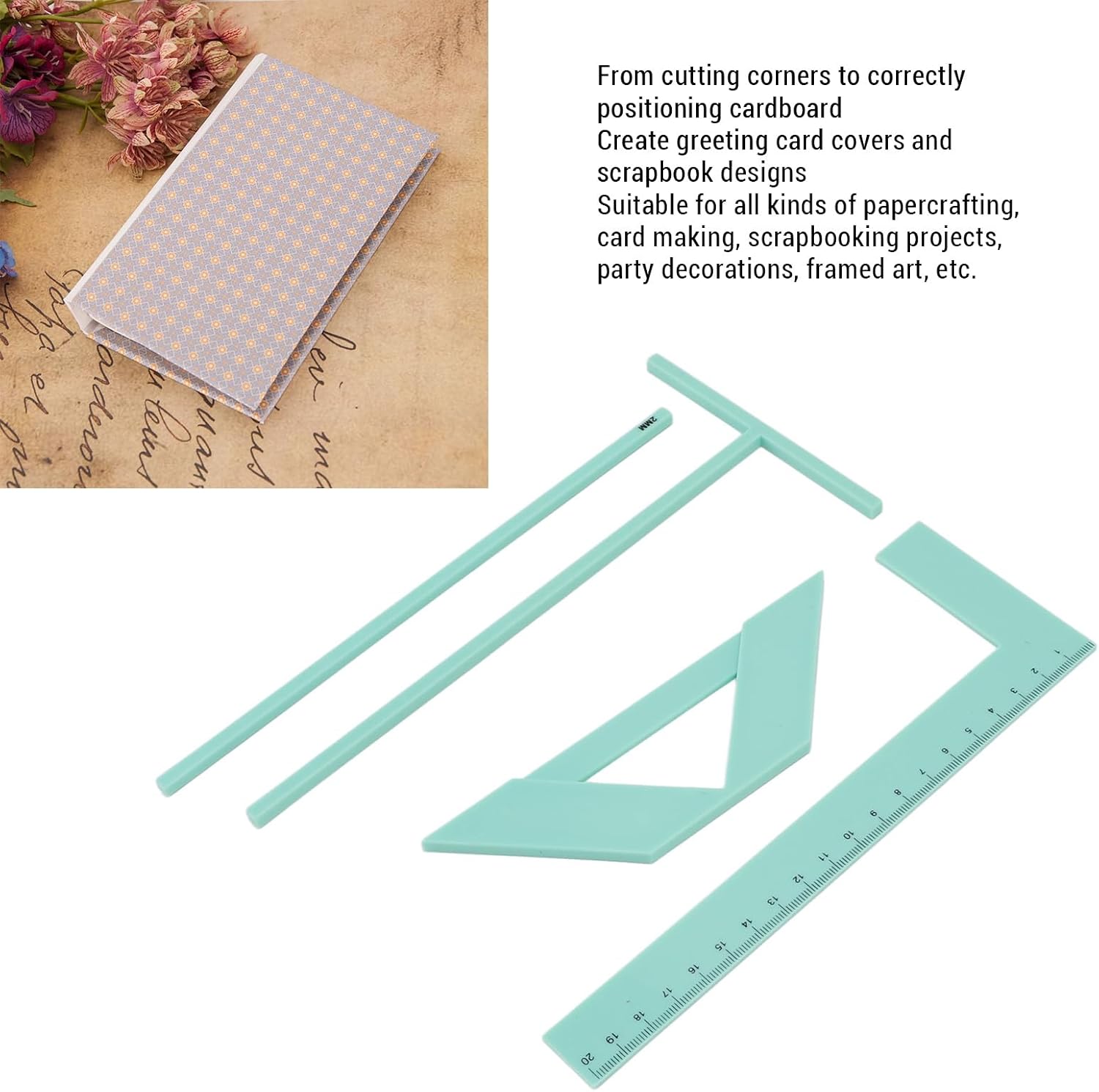 Fockety Bookbinding kit, Acrylic Bookbinding Ruler Kit Book Cover Making Kit Complete Bookbinding Ruler Kit Multifunctional Book Cover Maker Kit for Scrapbook Cardmaking