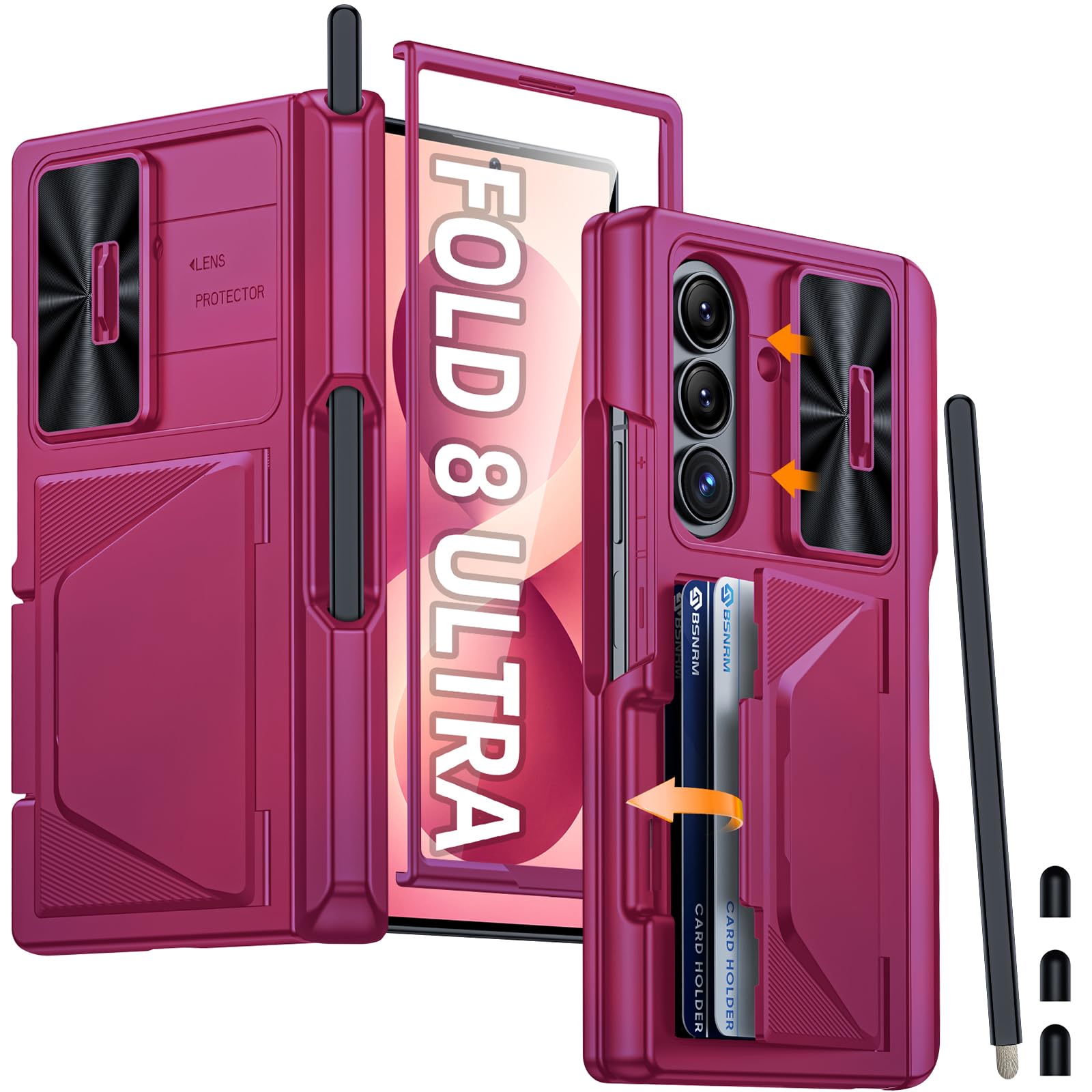 for Samsung Galaxy Z Fold 8 Ultra Case Wallet, Screen Protector,S-Pen