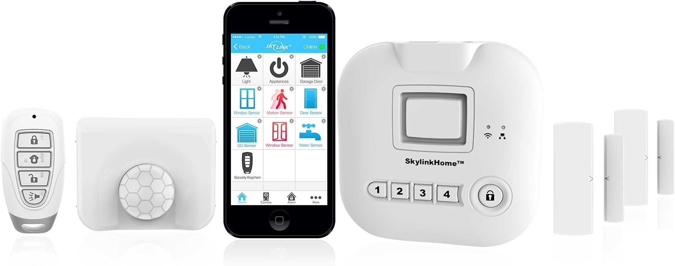 SK-200 SkylinkNet Connected Wireless Alarm System, Security & Home Automation System, iOS iPhone Android Smartphone Compatible with No Monthly Fees.