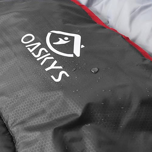 Miniatura 4 de oaskys Saco de dormir para campamento, 3 estaciones, clima cálido y fresco, verano, primavera, otoño, ligero, impermeable, para adultos y niños,