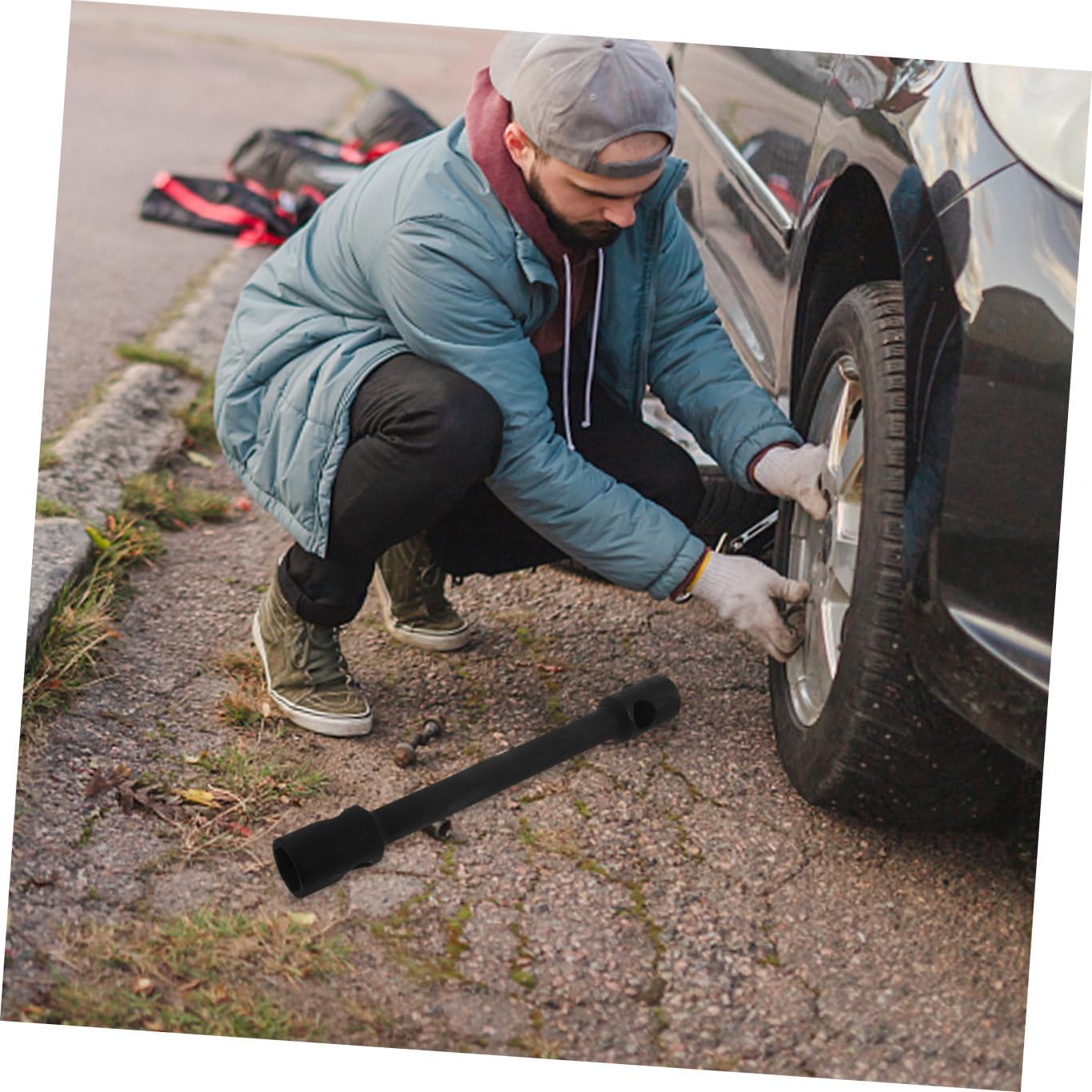 Car Tire Disassembly Wrench Double-ended Socket Black High Torque Automotive Repair Tool for Wheel Lug Nut Removal and Installation