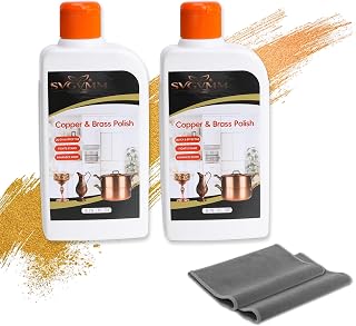 Copper and Brass Cleaner and Polish kit-8.79oz(260ml) x2pack,for Pots,Cups, Antiques etc – Restores Shine,Copper and Brass Cleaner Polishing Compound.