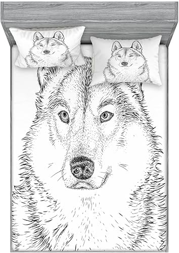 Miniatura 7 de Ambesonne Outer Space - Juego de sábanas bajeras y fundas de almohada, composición temática del universo con estrellas y nebulosa, espacio colorido,