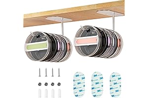 2-Pack Tumbler Lid Organizer, Space-Saving Self-Adhesive Solution for Cabinet Storage