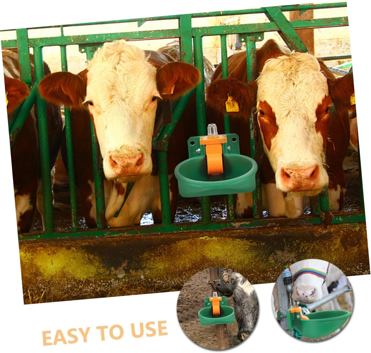 2Pcs Durable Plastic Drinking Troughs for Goats Calves and Livestock Easy to Clean Automatic Sensing Design Effortless Setup Spill Resistant