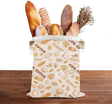 Original Beeswax Lined Bread Bag for Homemade Bread, Reusable Linen Bread Storage, Fresh Keeping Sourdough Storage Bag 17 X 13 Inch