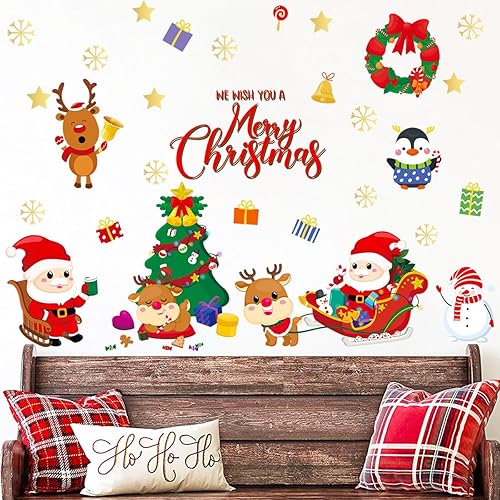 Miniatura 6 de Calcomanías de pared de Navidad, calcomanías de pared de Navidad extraíbles, calcomanías de pared de Navidad, calcomanías de pared de Navidad,