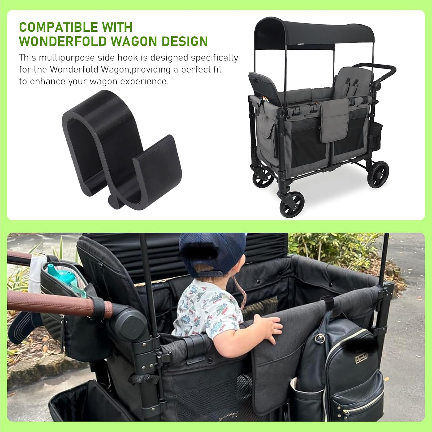 Multipurpose Side Hook,Convenient Accessory for Hanging Bags, Keys, and More Durable and Easy to Install,Compatible with Wonderfold Wagon