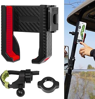 Golf Cart Phone Holder for EZGO Club Car Yamaha, Widely Use for Golf Push Cart Motorcycle Bike Treadmill Scooter Phone Mount, Compatible with iPhone/Samsung/Pixel All Phones, Golf Cart Accessories