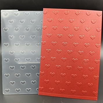 A6 Size Plastic Embossing Folder Valentines Day Love Heart Card Background Paper Crafts Plastic Textured Impressions for Card Making Scrapbooking