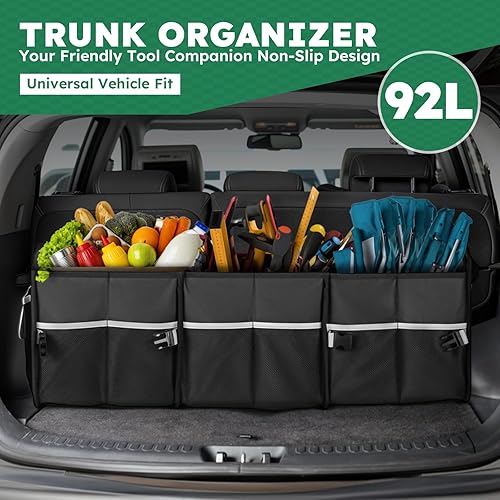 Miniatura 2 de Organizador de maletero resistente y caja de almacenamiento con múltiples compartimentos para SUV, sedán, minivan, Oxford impermeable 600D, 2