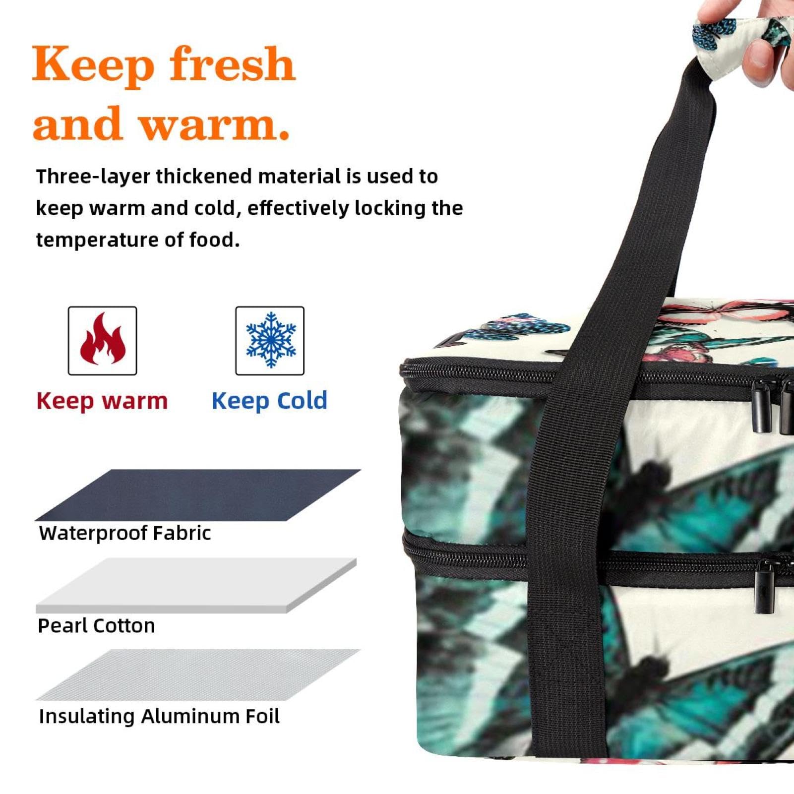 Grand sac à déjeuner isotherme pour homme et femme, double couche, étanche, étanche, réutilisable, sac fourre-tout pour le travail, l'école, le pique-nique, la plage, le camping, les voyages,