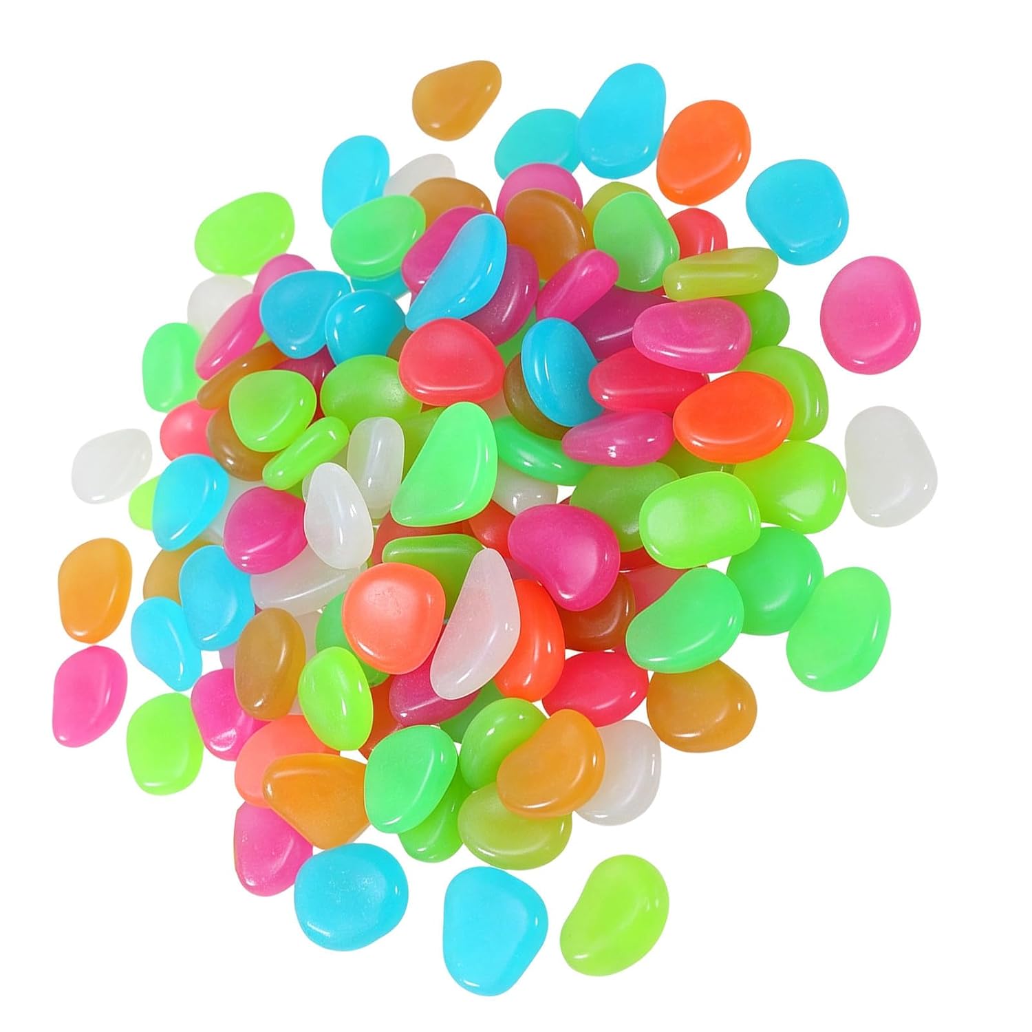 500pcs Resin Glow in Dark Pebbles for Garden and Ponds