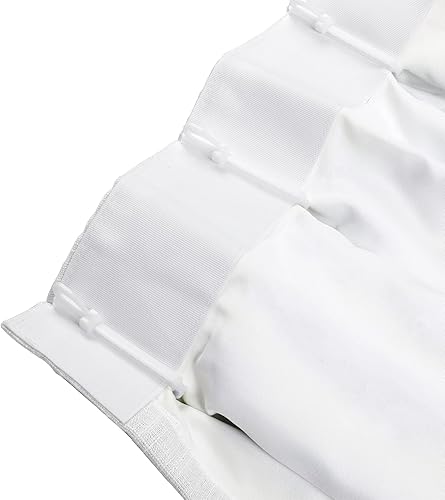 Miniatura 3 de TWOPAGES Cortina plisada de mezcla de lino blanco para comedor, cortina con forro de doble capa para oscurecer la habitación, filtro de luz, cortina