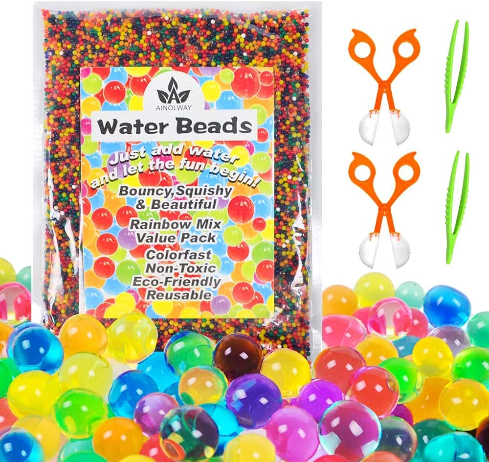 MarvelBeads Water Beads NonToxic (Half Pound Refill) Rainbow Mix For
