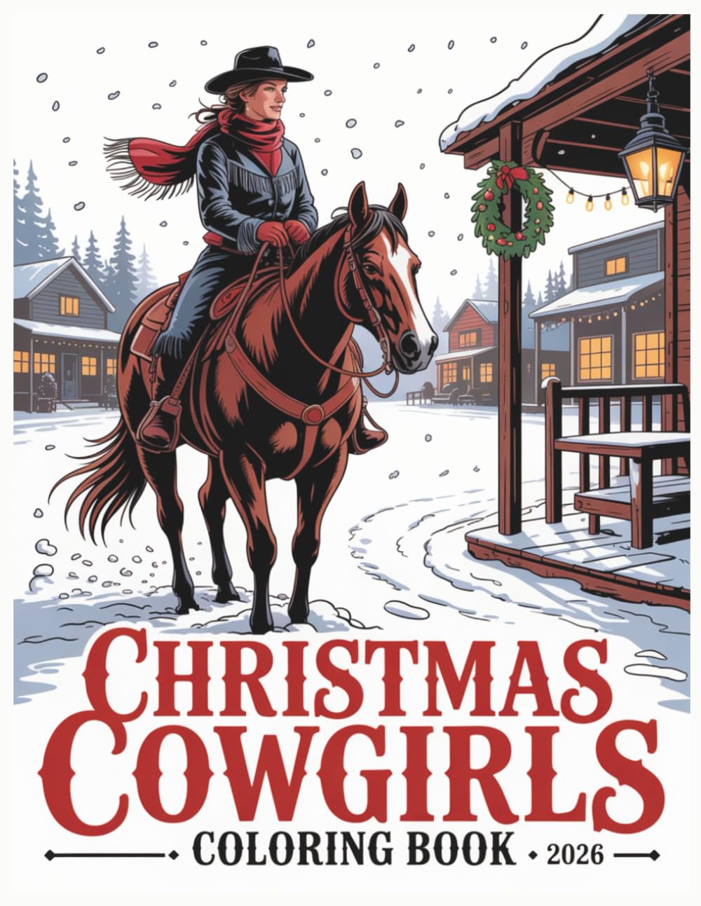 Christmas Cowgirls Coloring Book 2026: Festive Western Designs to Color for Adults, Teens and Kids.