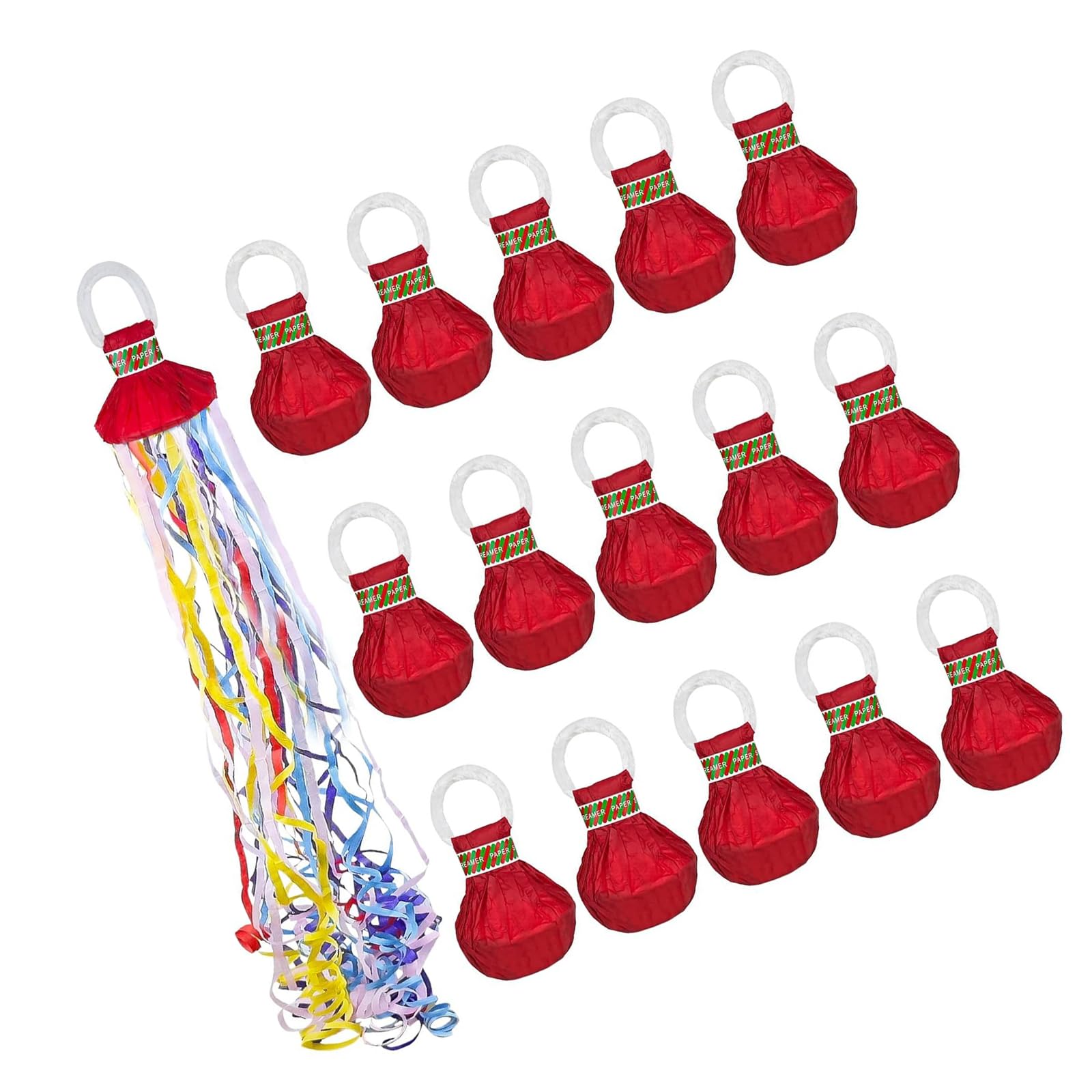 Jazuaiao 15Pieces Colorful Handheld Party Streamers Confetti Thrower for Christmas Wedding Birthdays Festival Celebration Colorful Party Supplies
