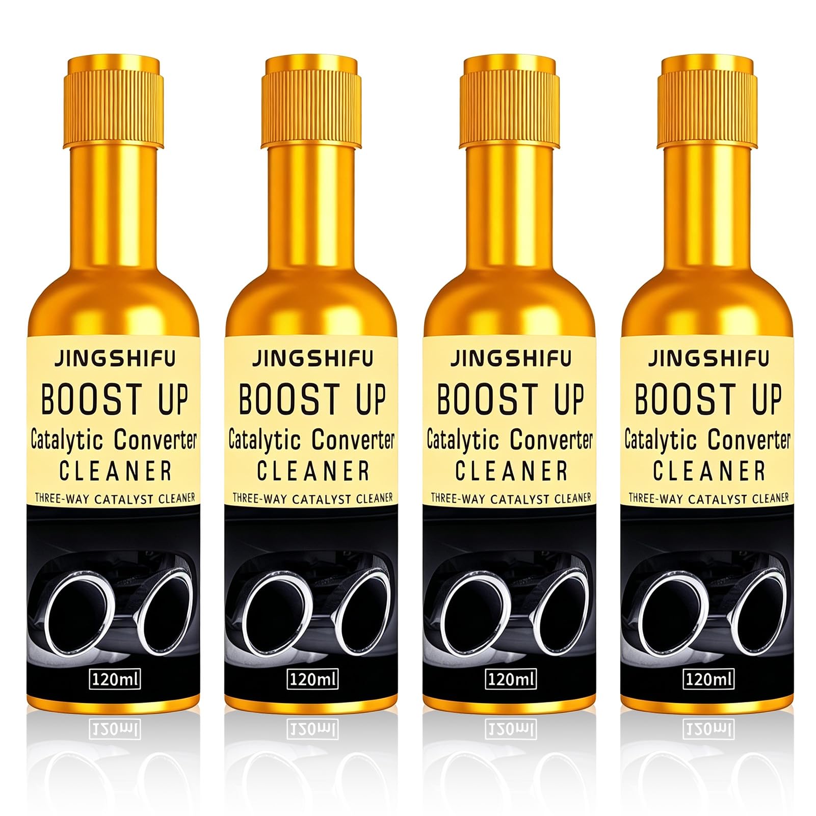 Detergente Catalizzatore 4x120ml - Additivo Benzina per Pulizia Scarico, Riduce Emissioni e Rigenera Dpf - per Auto e Furgoni